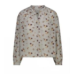 NEW BAYBALA women's dotted floral odette top in beige